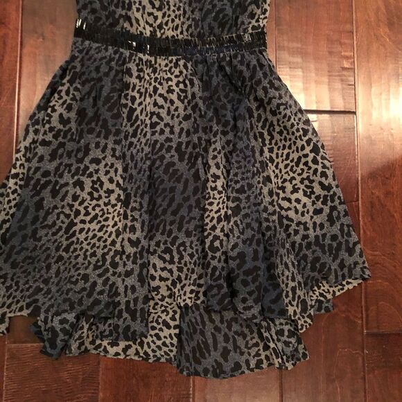 Cheetah print multi shoulder chiffon dress - Picture 3 of 13
